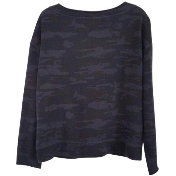 SANCTUARY Black Navy & Gray Camouflage Lace-Up Sweatshirt  - Women's M - Picture 3 of 4